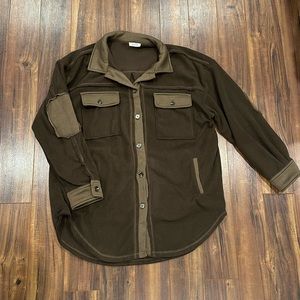 Button up fleece shacket